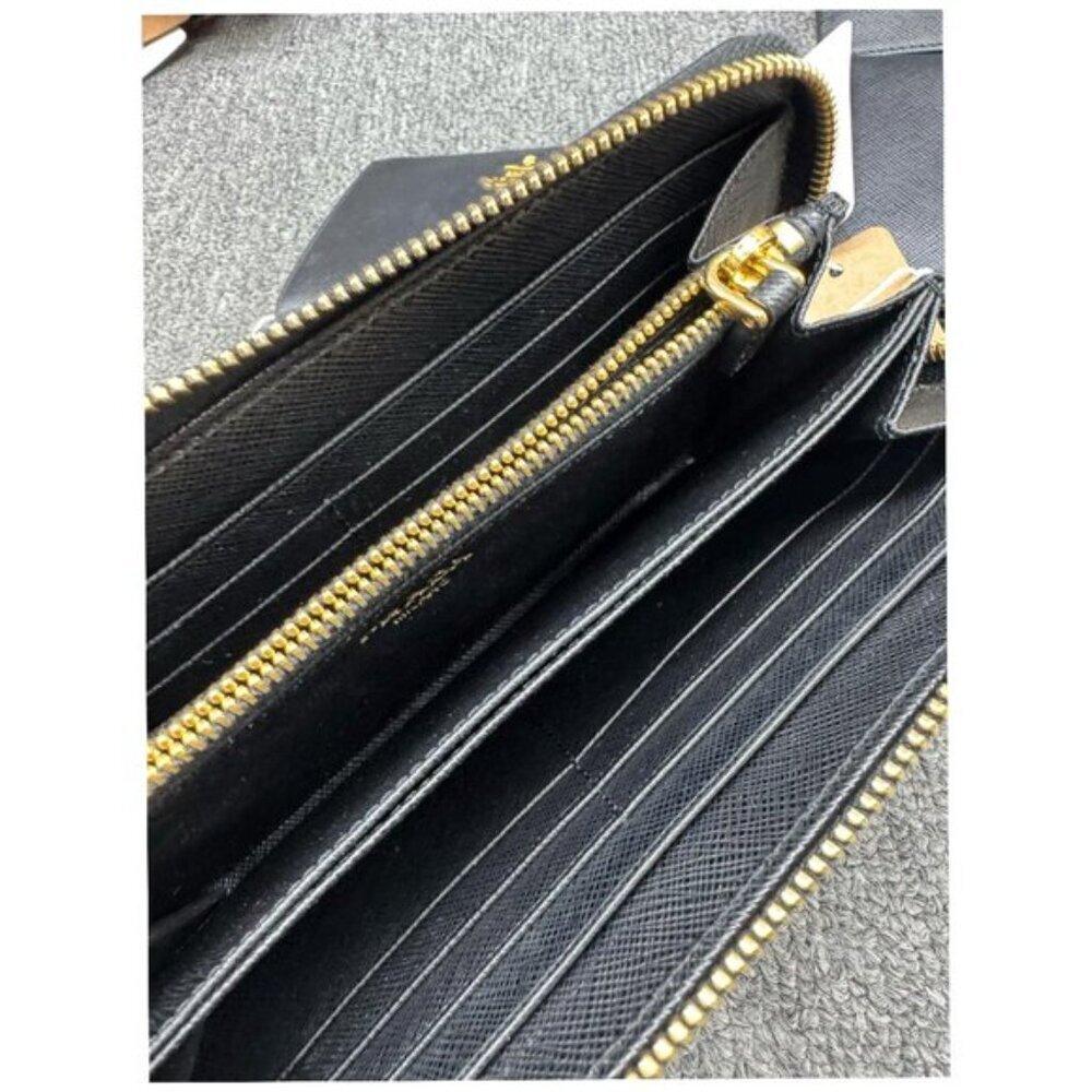 Prada Saffiano Zippy Black Wallet 175-013025 - Picture 5 of 8
